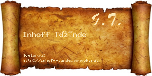 Inhoff Tünde névjegykártya